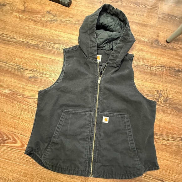 Carhartt Women's Relaxed Fit Washed Duck Insulated Hooded Vest - XL 16/18 - Picture 4 of 14